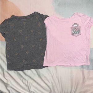 2 Old Navy Gray and Pink Graphic T-Shirts Girls Size 14/16  XL Used